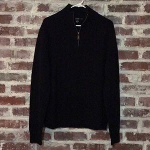 J Crew Wool Navy Blue Quarter Zip Sweater - Size L